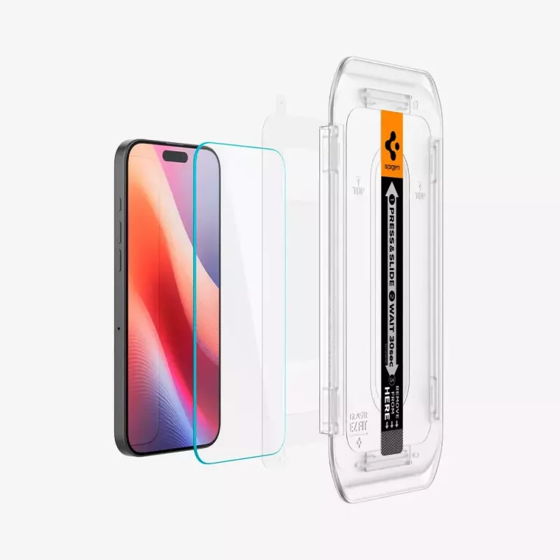 Spigen GLAS.tR EZ Fit Pellicola protettiva in vetro per iPhone 16 Pro Max / 17 Pro Max, confezione da 2, trasparente