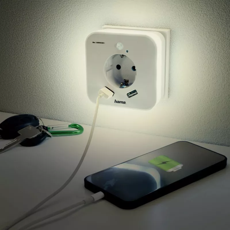 Luce notturna da innesto Hama 00223507 bianco caldo LED 3000K