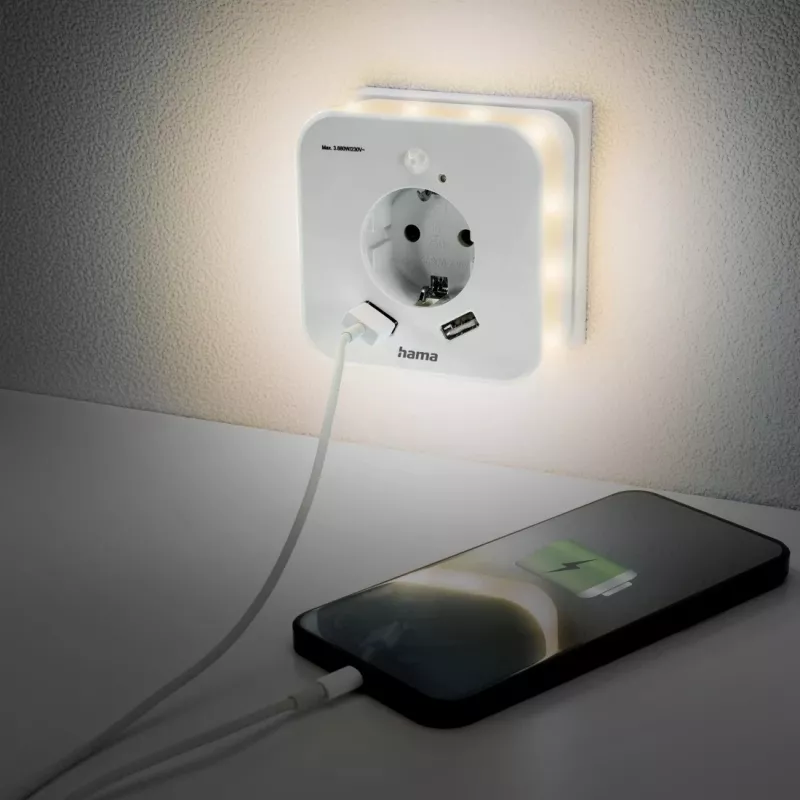 Luce notturna da innesto Hama 00223507 bianco caldo LED 3000K