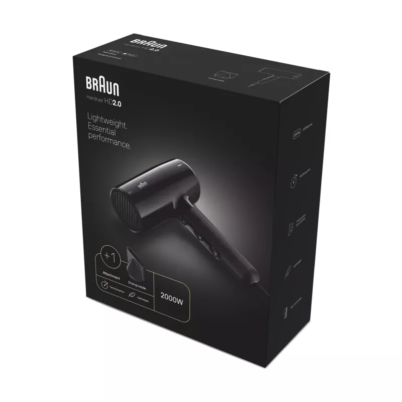 Asciugacapelli Braun HD2.0 2000W nero cavo 1,95 m
