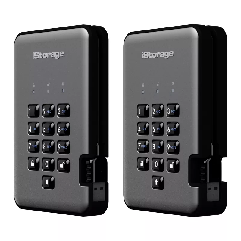 iStorage diskAshur PRO² HDD 500GB | Disco rigido portatile sicuro | FIPS 140-2 Level 2, NCSC CPA, NLNCSA BSPA & NATO Restricted | Crittografia hardware AES-XTS 256-Bit | Protetto da PIN | Indipendente da sistema operativo e piattaforma | GDPR, conforme TAA | Protezione dagli attacchi brute-force | Resistente a polvere/acqua