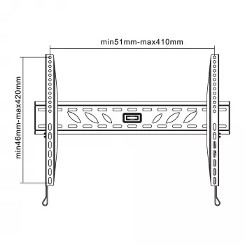 InLine Staffa a parete per TFT / LED / Plasma 81–140 cm, 32 pollici–55 pollici, max. 50 kg