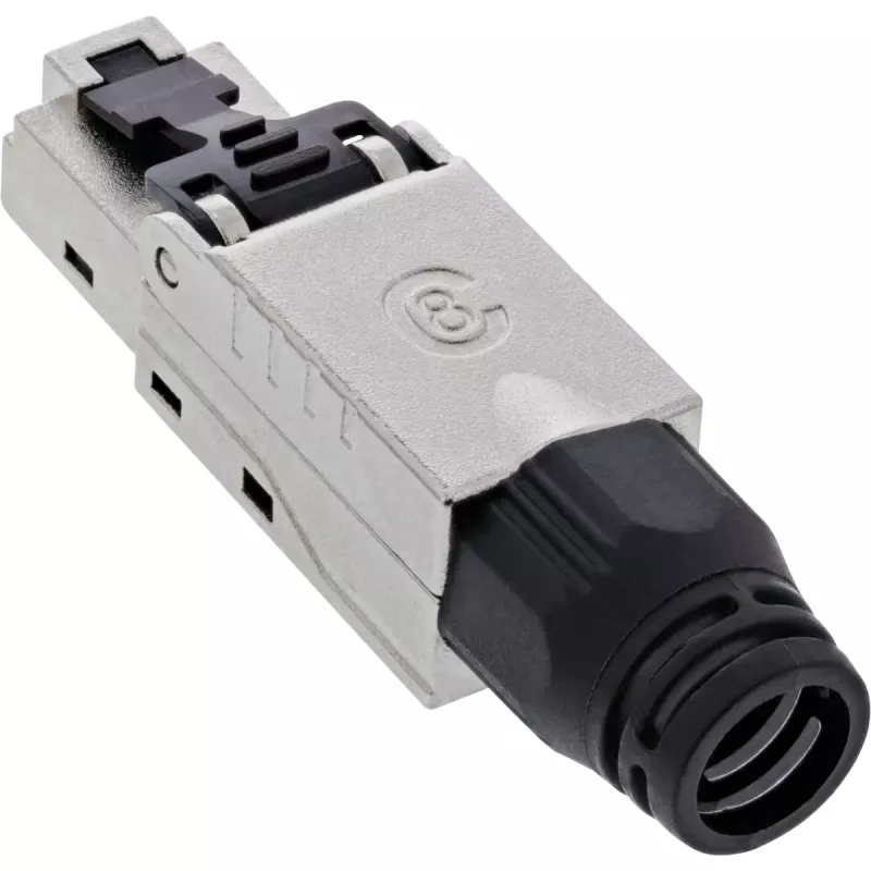 Connettore maschio RJ45 InLine Cat.8.1 2000MHz, assemblabile sul campo, schermato, con ghiera a vite