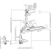 InLine supporto da tavolo per workstation con lift, orientabile, fino a 81 cm (32