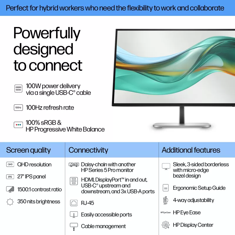 Monitor HP Series 5 Pro 27 pollici QHD USB-C - 527pu