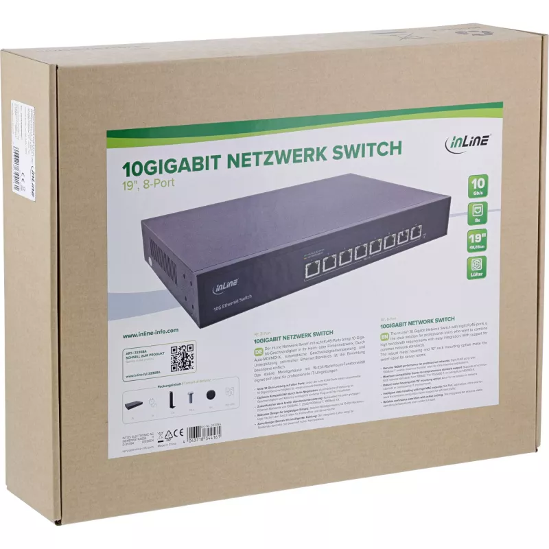 InLine 32308A switch di rete unmanaged 10G Ethernet (100/1000/10000) nero