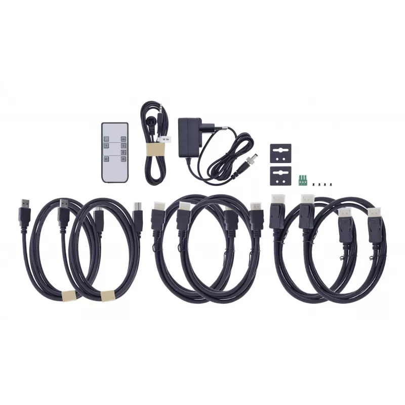 InLine 57885G Switch KVM, 2 vie, HDMI & DP, doppio monitor, 4K60Hz, hub USB, nero