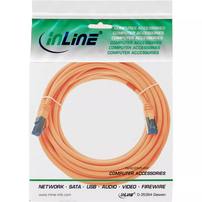 InLine cavo patch S/FTP PiMF Cat.6A senza alogeni 500MHz arancione 7,5m