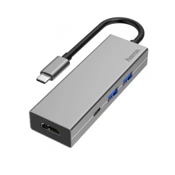 Hama 00200107 dock per laptop/replicatore di porte USB 3.2 Gen 1 (3.1 Gen 1) Type-C antracite, grigio