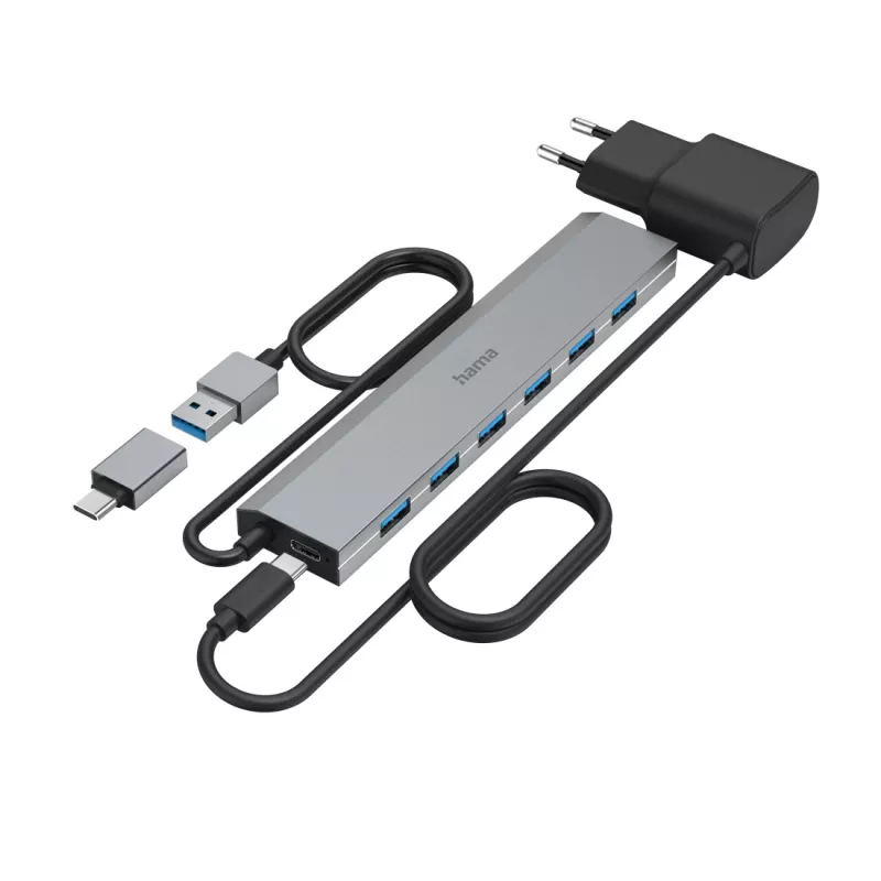 Hama 00200137 hub interfacce USB 3.2 Gen 1 (3.1 Gen 1) Type-A + Type-C 5000 Mbit/s antracite