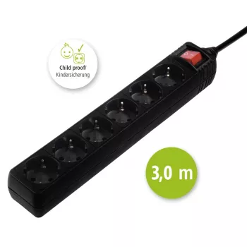 Hama 137265 ciabatta 3 m 6 uscite AC per interni nero