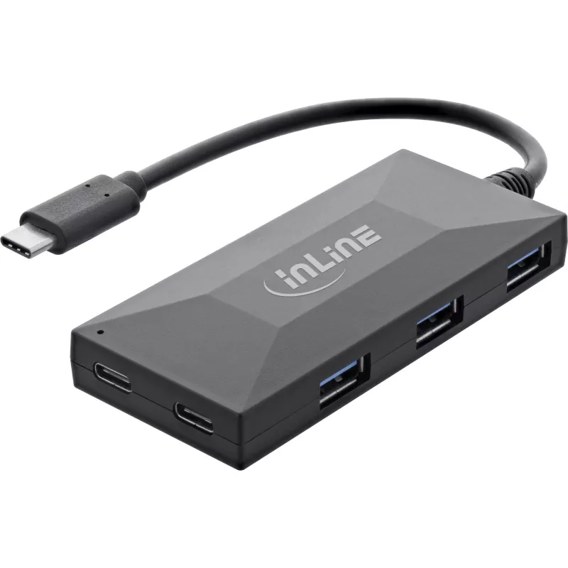InLine hub USB 3.2 Gen.1, USB-C a 2 porte USB-C e 3 porte USB-A, senza alimentatore