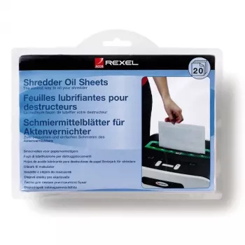 Rexel fogli di olio per distruggidocumenti (confezione da 20)