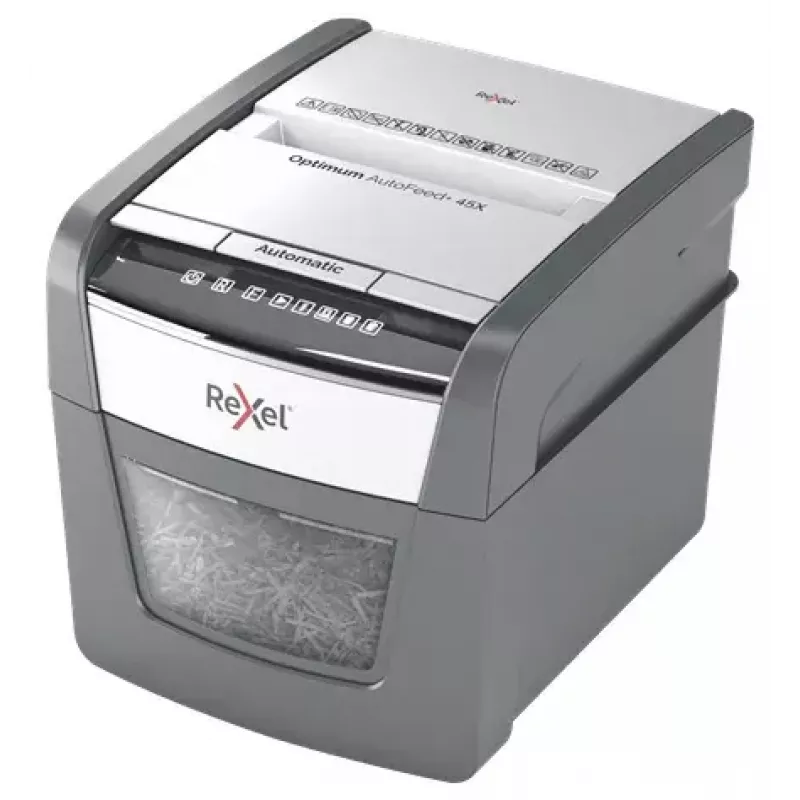 Rexel Optimum AutoFeed 45X distruggidocumenti automatico a taglio particelle P4