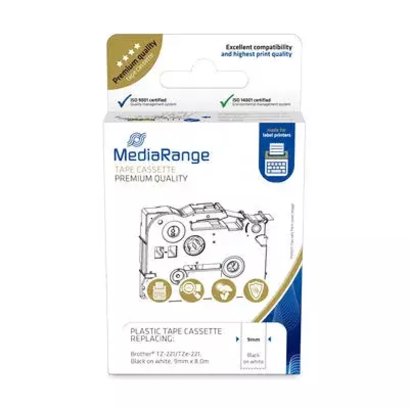 Cartuccia nastro plastificato MediaRange TZ-221