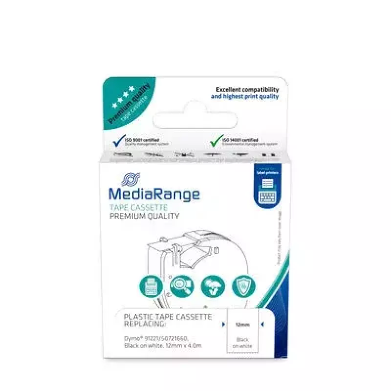 Cartuccia inchiostro plastica MediaRange MRDY91221 per Dymo 91221