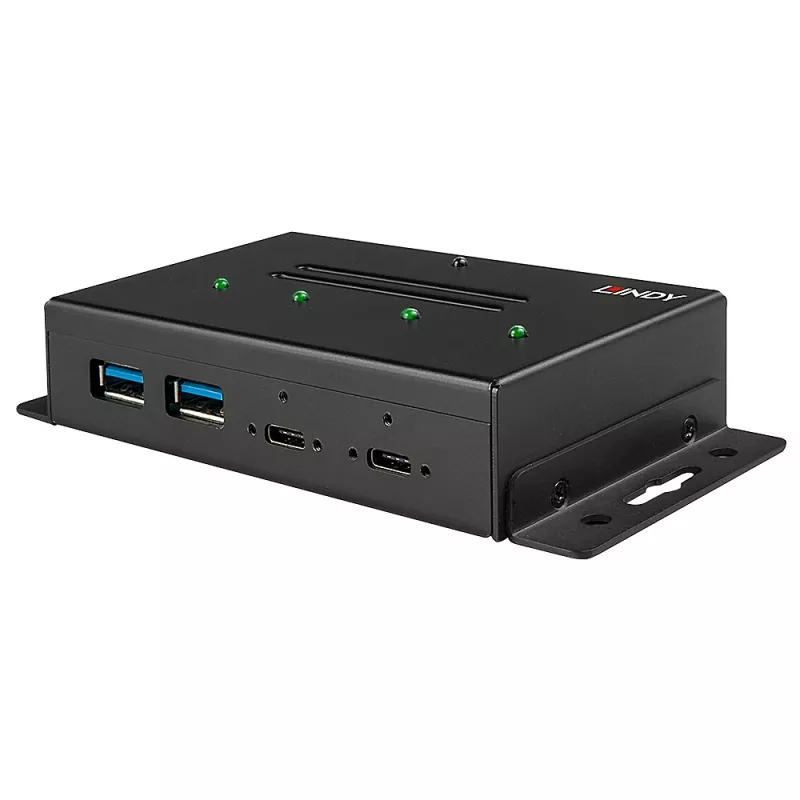 Hub USB Lindy 4 porte USB 3.2 Gen 2 Type-C hub in metallo