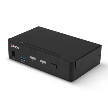 Switch KVM Lindy 2 porte DisplayPort 1.4, USB 3.0 e audio