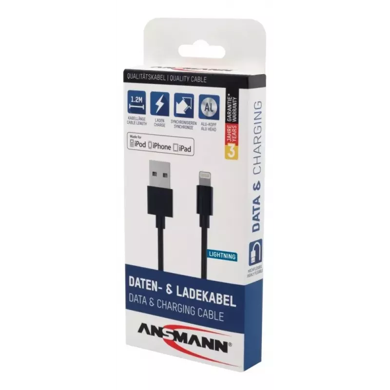 Cavo Lightning Ansmann 1700-0078 1,2 m nero