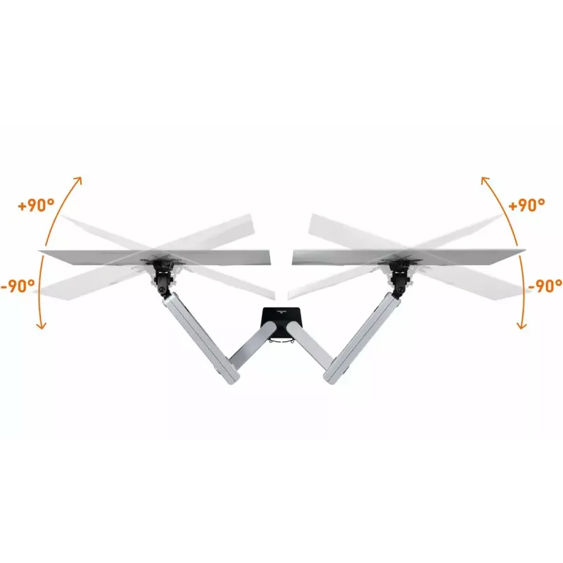 Durable SELECT PLUS Supporto per monitor 509723 con braccio per 2 monitor, fissaggio da scrivania