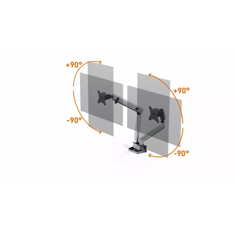 Durable SELECT PLUS Supporto per monitor 509723 con braccio per 2 monitor, fissaggio da scrivania