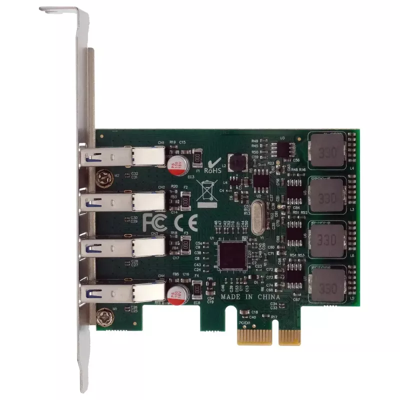 EXSYS scheda PCIe 4 porte USB 3.2 Gen 1 con self-power 3A Renesas