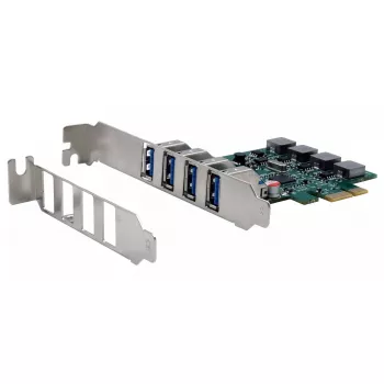 EXSYS scheda PCIe 4 porte USB 3.2 Gen 1 con self-power 3A Renesas