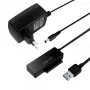 Adattatore LogiLink USB 3.0 a SATA con OTB - controller di memoria con display dati, indicatore di rete, pulsante OneTouchEasy (OTB) - SATA 3Gb/s - 3 Gbit/s - USB