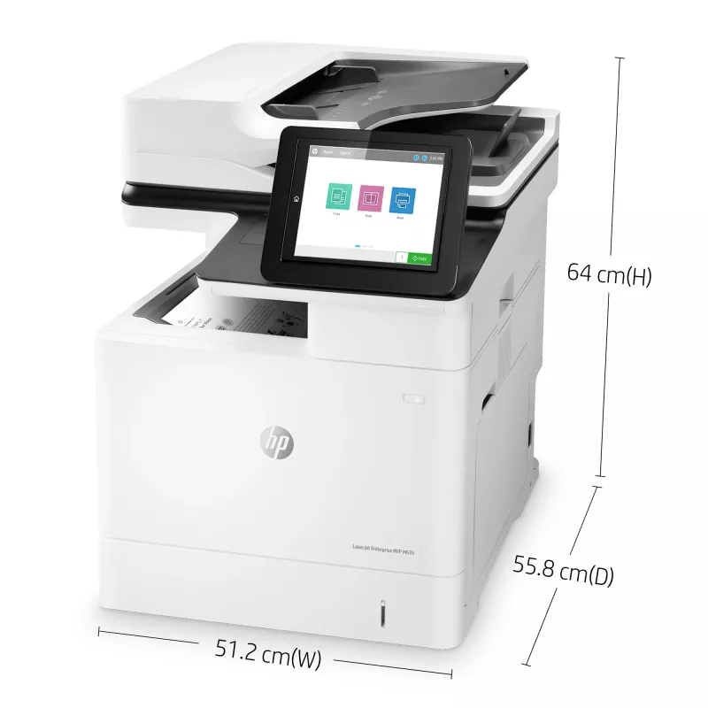 HP LaserJet Enterprise MFP M635h, laser, stampa monocromatica, 1200 x 1200 DPI, copia monocromatica, A4, nero, bianco