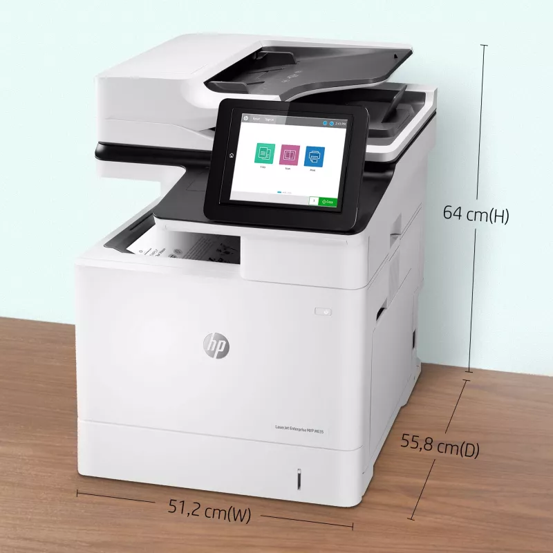 HP LaserJet Enterprise MFP M635h, laser, stampa monocromatica, 1200 x 1200 DPI, copia monocromatica, A4, nero, bianco