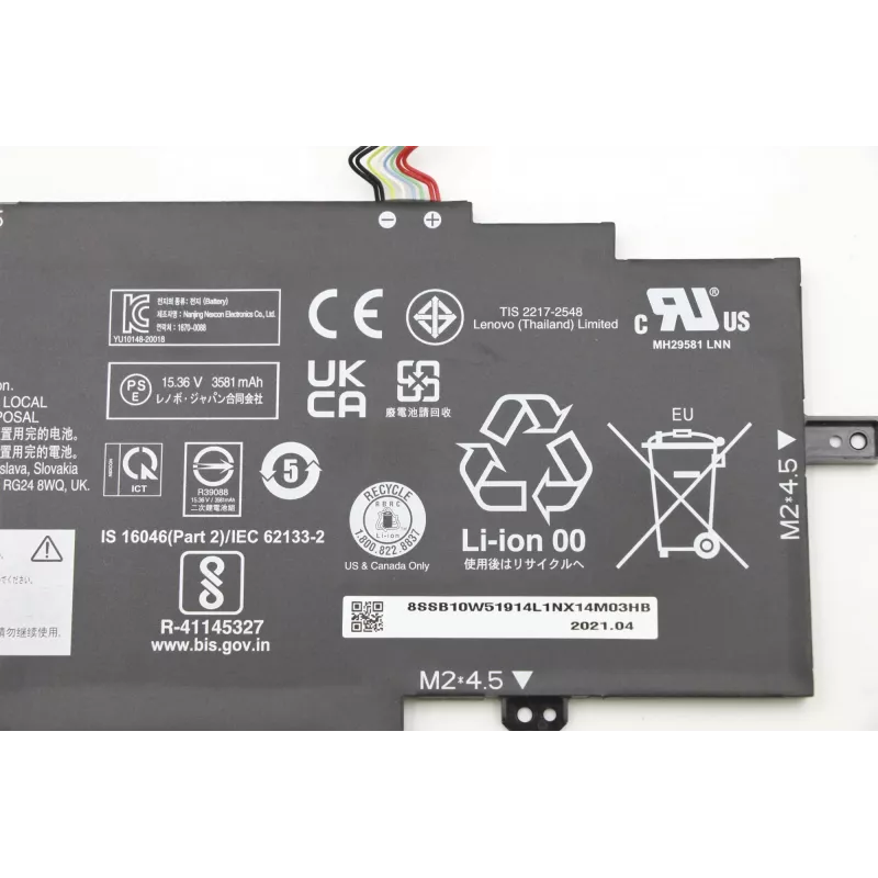 Batteria ricaricabile interna agli ioni di litio per laptop Lenovo 57 Wh modello 5B10W13976 per notebook Lenovo compatibili