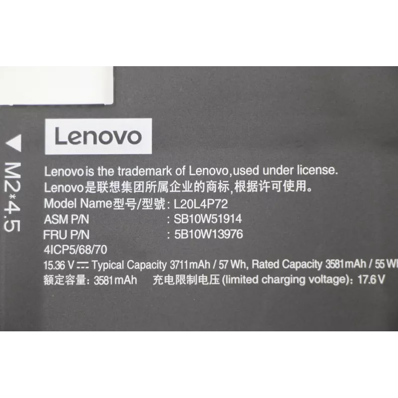 Batteria ricaricabile interna agli ioni di litio per laptop Lenovo 57 Wh modello 5B10W13976 per notebook Lenovo compatibili