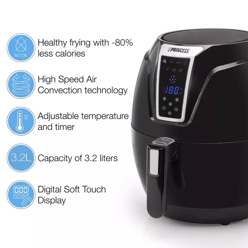 Princess 182021 Friggitrice ad aria Digital XL, 3,2 L