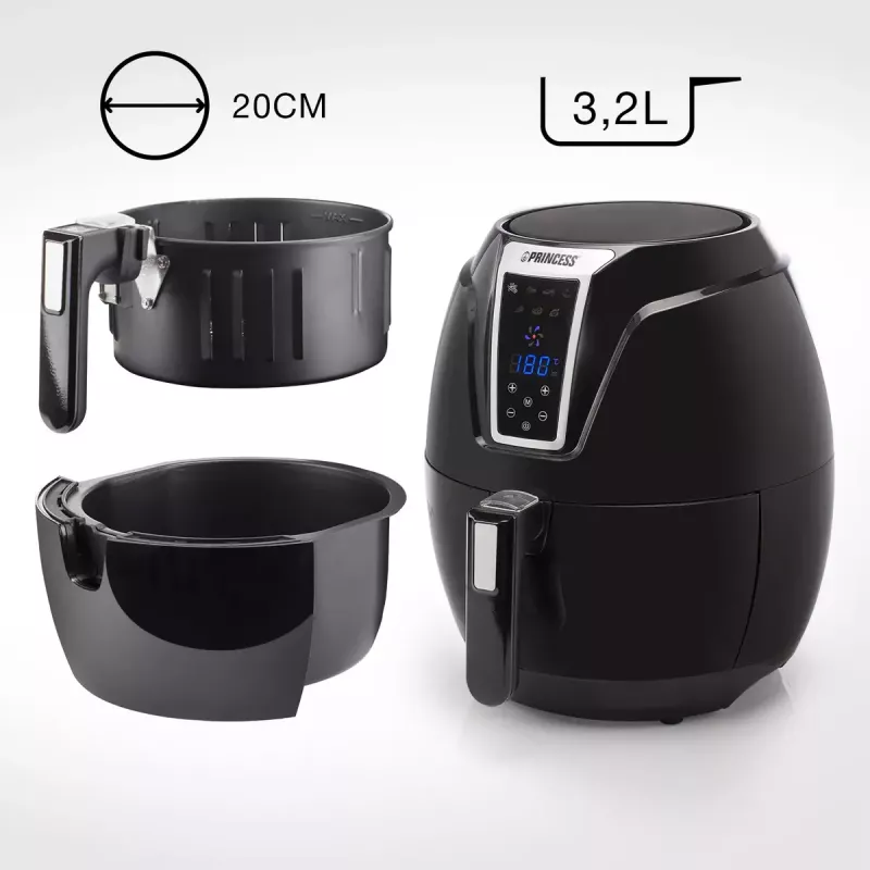 Princess 182021 Friggitrice ad aria Digital XL, 3,2 L