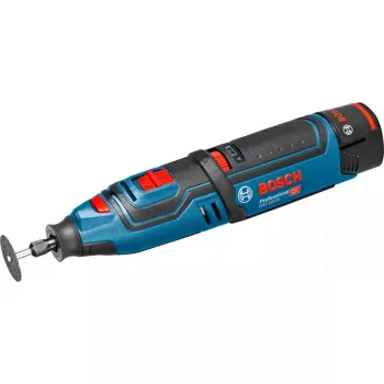 Bosch GRO 10.8 V-LI Professional Utensile rotativo a batteria, pinza da 3,2 mm, 2 batterie