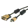Cavo adattatore video ROLINE 11.04.5895 10 m HDMI DVI nero oro
