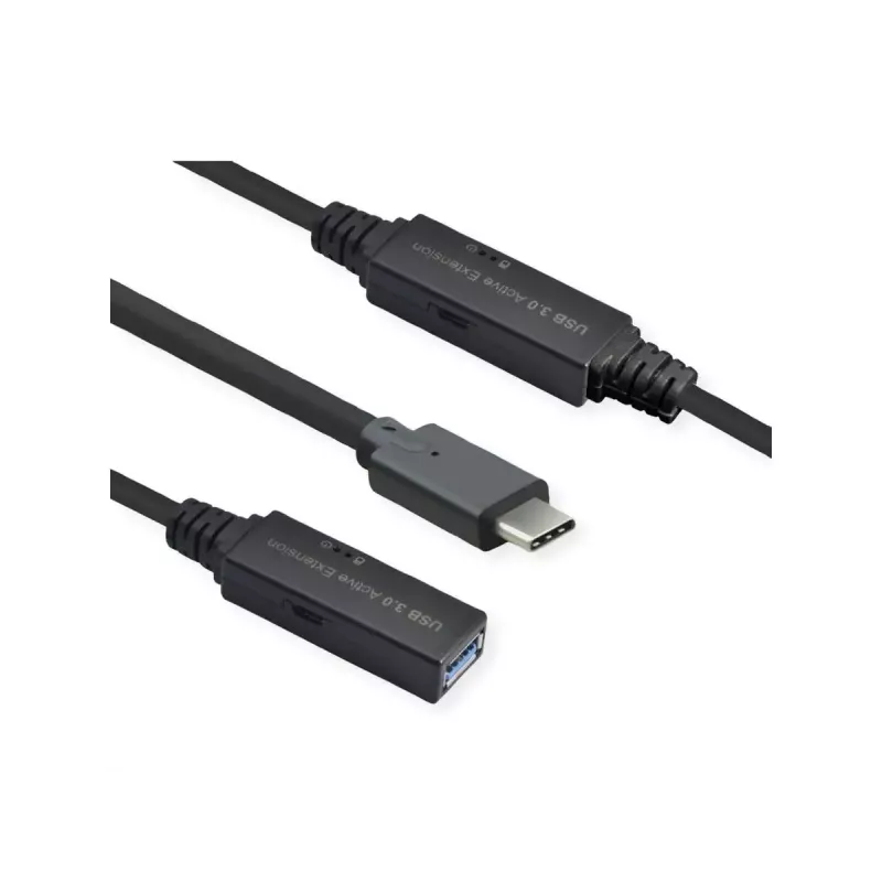 Cavo USB ROLINE 12.04.1066 USB 3.2 Gen 1 10 m USB C USB A nero