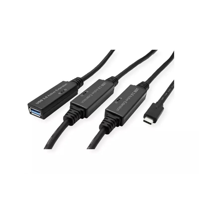 Cavo USB ROLINE 12.04.1068 USB 3.2 Gen 1 20 m USB C USB A nero