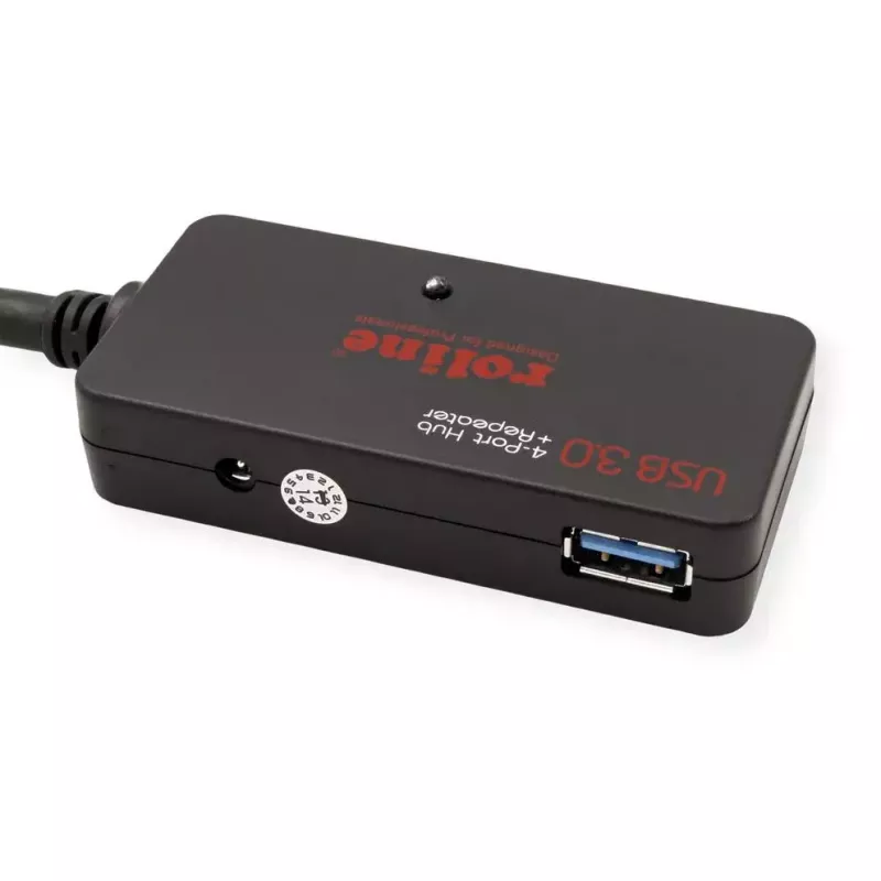 Hub USB ROLINE 3.2 Gen 1 4 porte con ripetitore nero 10 m