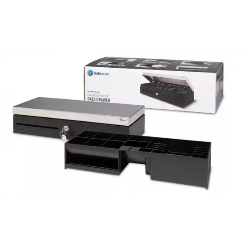 Safescan SD-4617S Cassetto portadenaro con coperchio ribaltabile, nero/argento (132-0498)