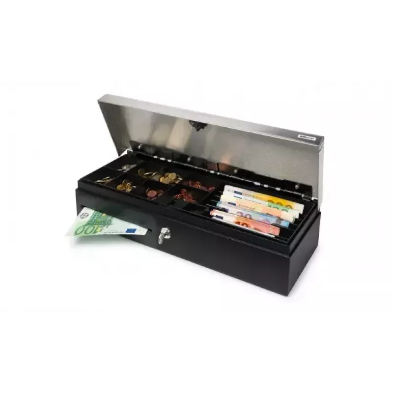 Safescan SD-4617S Cassetto portadenaro con coperchio ribaltabile, nero/argento (132-0498)