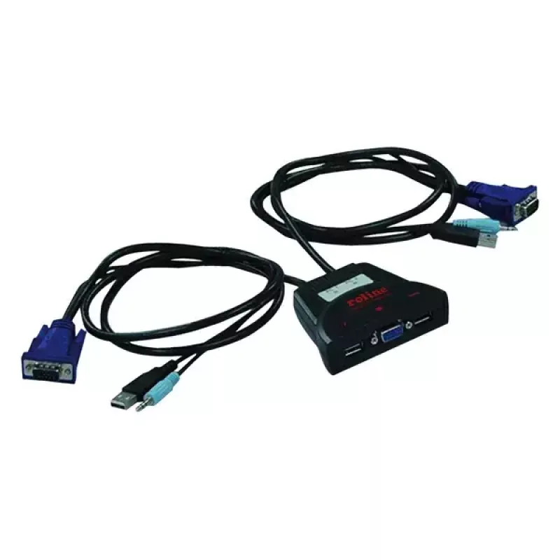 KVM Switch ROLINE Star 1 utente 2 PC audio USB