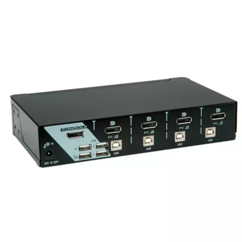 KVM Switch ROLINE 1 utente 4 PC DisplayPort con hub USB