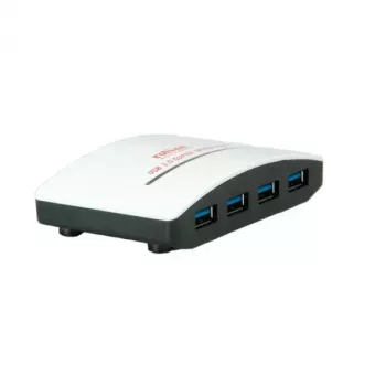 Hub USB ROLINE nero e bianco 4 porte con alimentatore