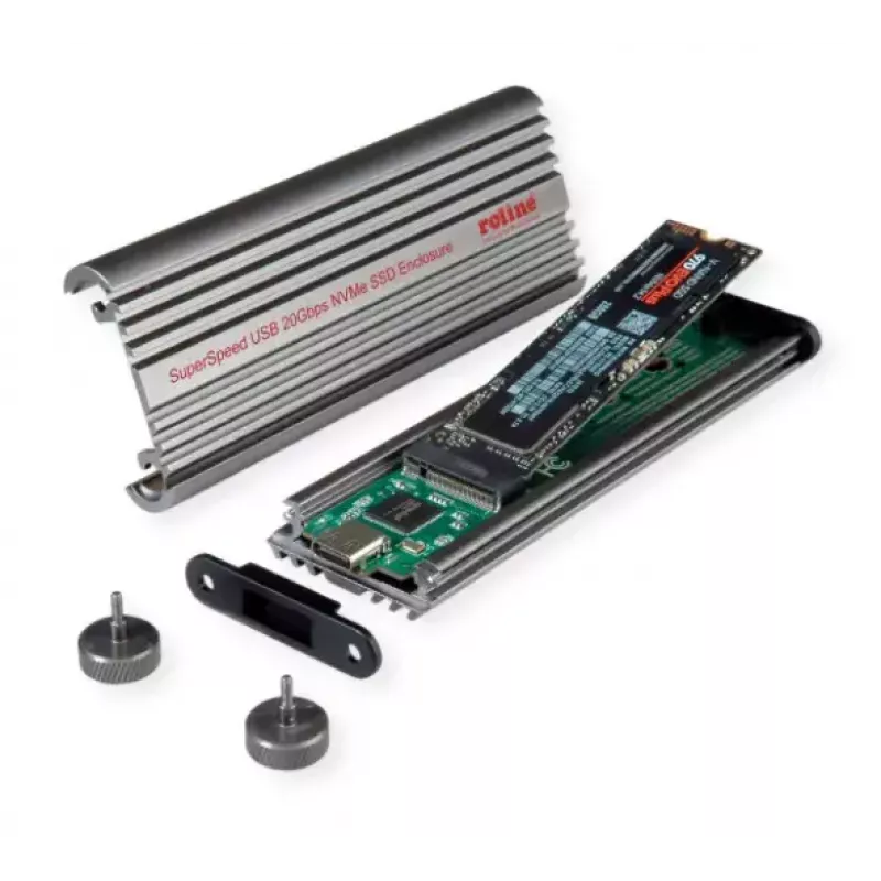 Case per SSD ROLINE 16.01.4147 M.2 alluminio nero 20 Gbit/s
