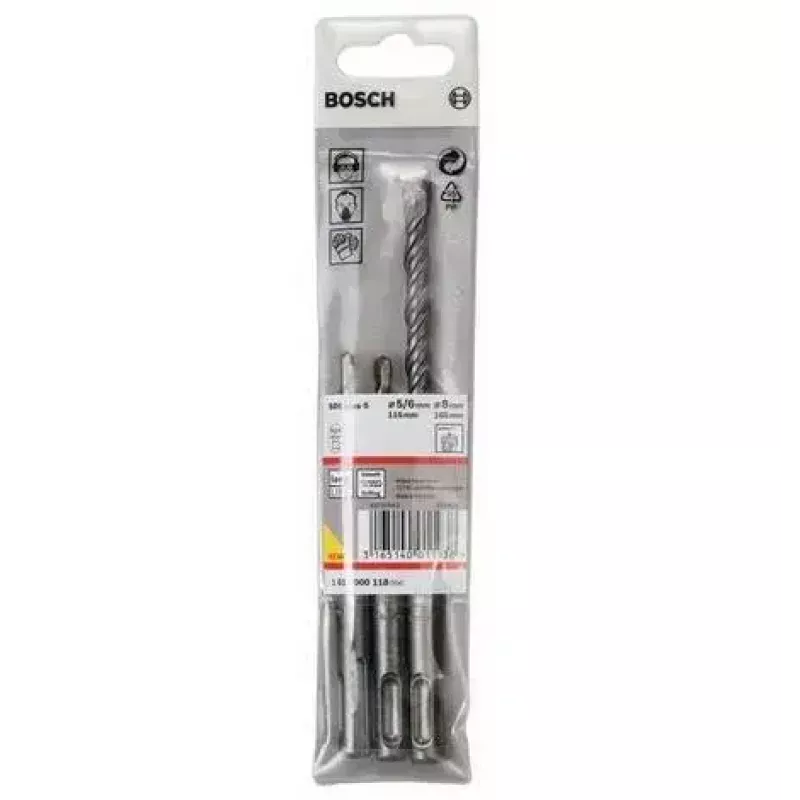 Set punte Bosch 1 617 000 118 3 pz. SDS Plus 5,0 mm 6,0 mm 8,0 mm