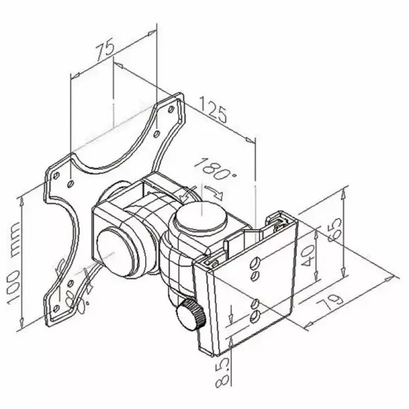 Kit supporto a parete per monitor LCD 2 snodi VALUE 17.99.1125