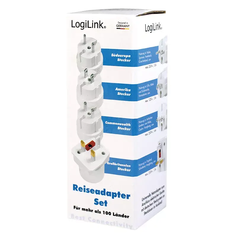 Adattatore da viaggio LogiLink PA0186 bianco