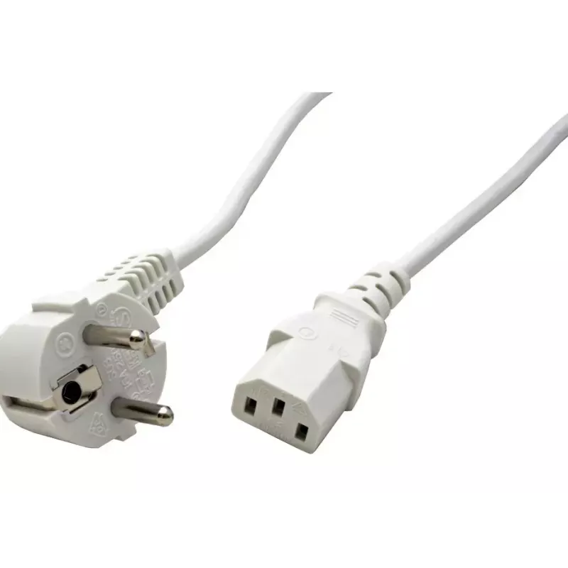 Cavo di alimentazione VALUE 19.99.1016 bianco 0,6 m CEE7/7 IEC 320