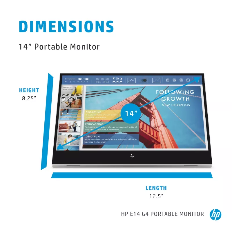 Monitor per computer HP E-Series E14 G4 35,6 cm (14